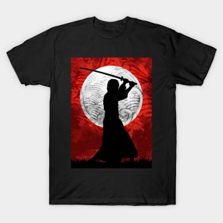 Samurai Moon Red T-Shirt